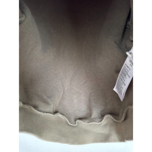 Celine Women's Cropped Hoodie Logo Spellout Autumn/Winter Collection Green Small - Picture 9 of 11